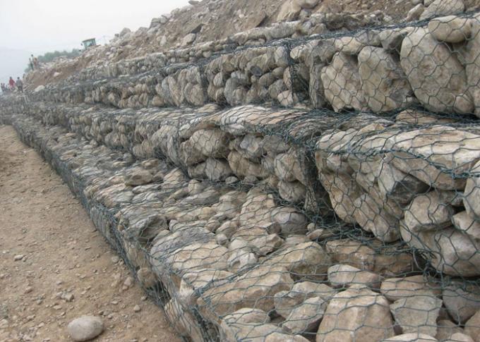 Le PVC tissé de 3.2mm a enduit OIN hexagonale 9001 de Gabion Mesh Baskets 3