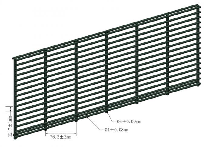 Chaud plongé a galvanisé 358 l'anti vision claire de Mesh Fence 2.4m de montée de sécurité 0