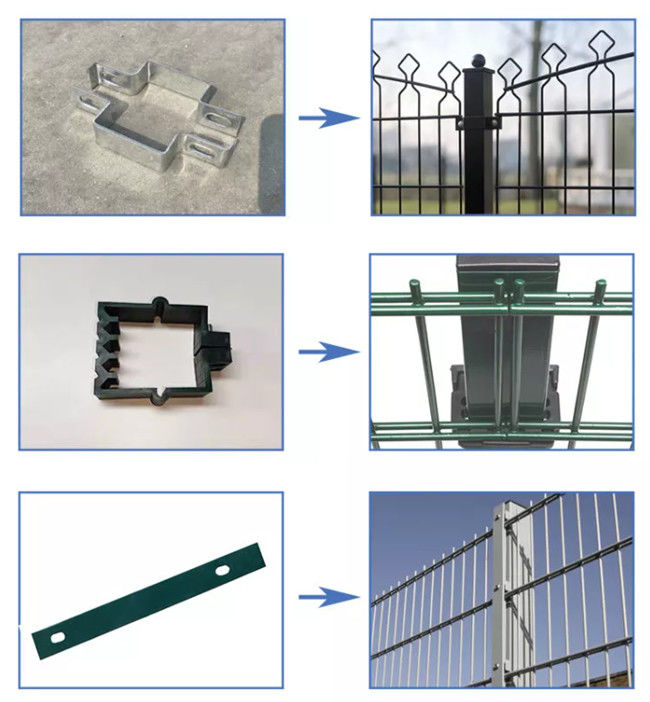 656 PVC de 868 visions claires ont enduit le panneau de Mesh Fence Double Horizontal Welded de fil 1