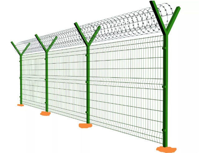 le PVC de Bto 22 de barrière de sécurité de l'aéroport 358 de courrier de 50x100mm Y a enduit du barbelé de rasoir 1