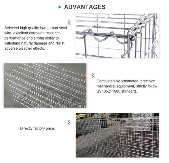 Cage décorative soudée par 2x1x1m de Diy Mesh Gabions Retaining Wall Basket 0