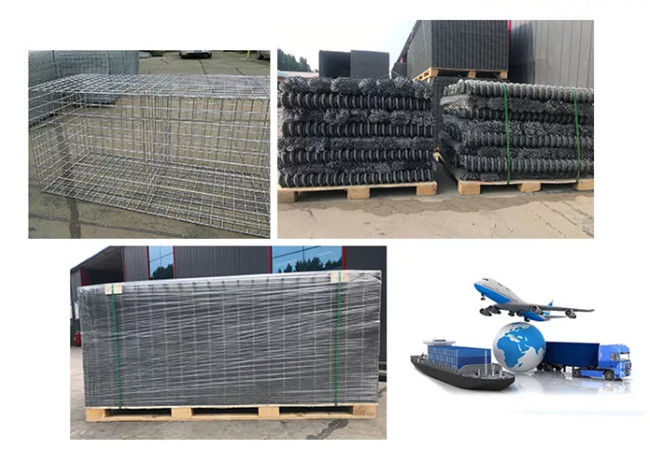Le PVC a enduit 1m x 1m x grillage en acier de forte stabilité de boîte de Gabion soudé par 1m 2