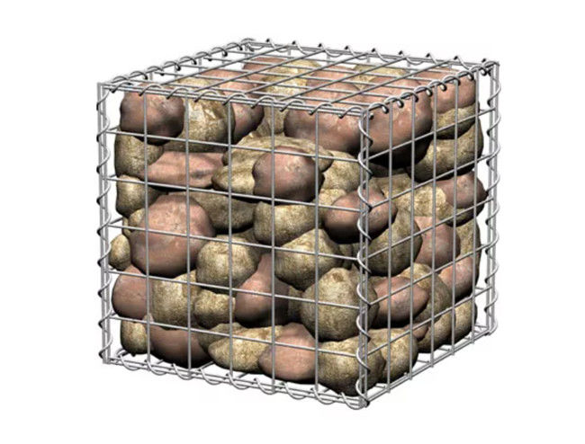 Le PVC a enduit 1m x 1m x grillage en acier de forte stabilité de boîte de Gabion soudé par 1m 0