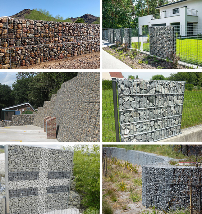 la longueur de 4.0x1.0x0.5M 3m a soudé la maille 5 millimètre Dia Wall Garden Edging de Gabion 1