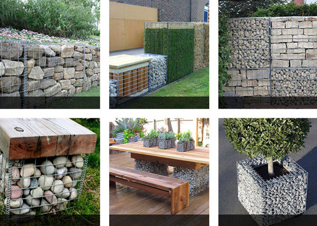le diamètre 2.0x1.0x0.5 de 4mm a soudé Gabion Mesh Baskets Anti Erosion 2