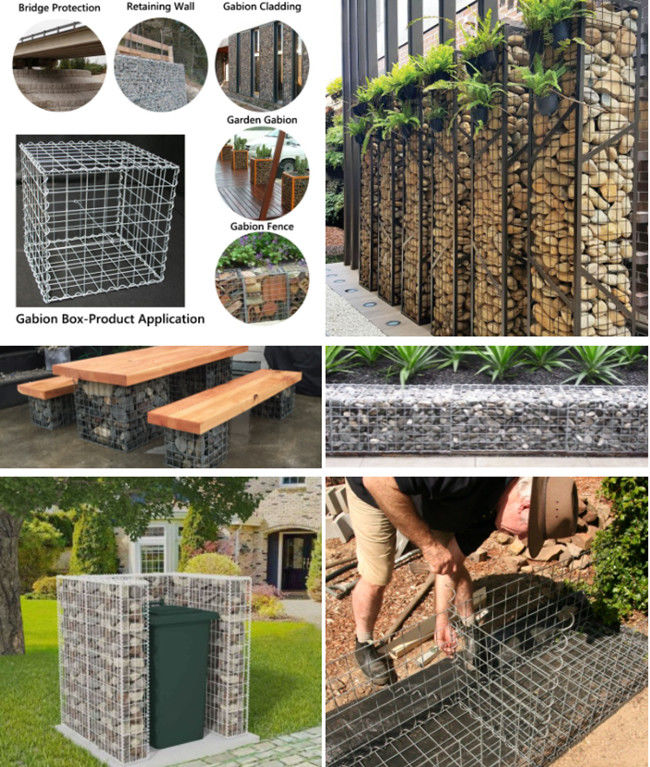 le CE de 100x50mm a soudé le mur simple de jardin de Gabion de fil de la boîte 8mm de Gabion 1