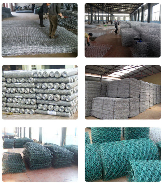 Type de tissage casiers métalliques de trou hexagonal de Gabion 60 X 80mm pour la construction de mur de soutènement 1