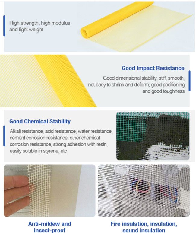 fibre de verre Mesh Fabric de Mesh For Concrete Countertops 5x5 de fibre de verre de 120g 4*4 0
