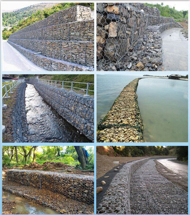 3×3×6ft 2 ont tordu Gabion en acier Mesh Basket Slope Bank Protective 2