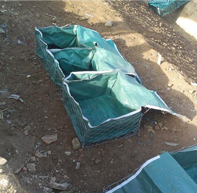 Le PVC hexagonal de Gabion Mesh Basket 1.0x1.0x0.5m en métal a enduit 1