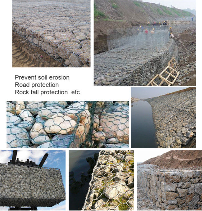Grillage rempli par pierre des boîtes galvanisé par 6m 100mmx120mm d'OIN 9001 Gabion 1