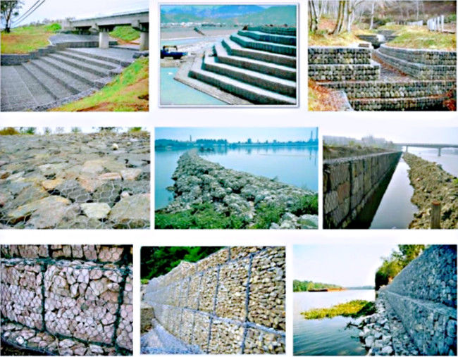long Galfan PVC de 2m enduisant la boîte galvanisée de Gabion pour la construction de canal 2