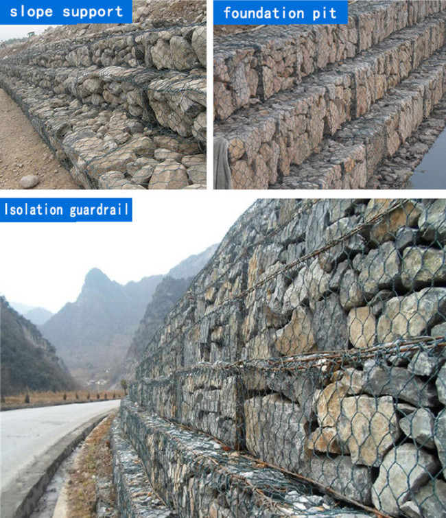 2.4mm à chaud de paniers de 3.9mm Galfan Gabion plongé galvanisé pour la construction de pente 2