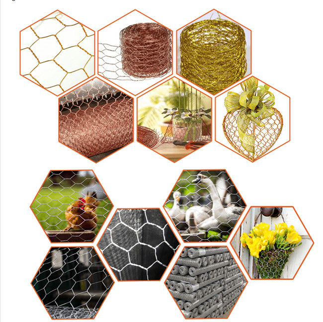 grillage de cuivre hexagonal BWG 22 de poulet de 5/8" de 16mm 24 mesures 25 1