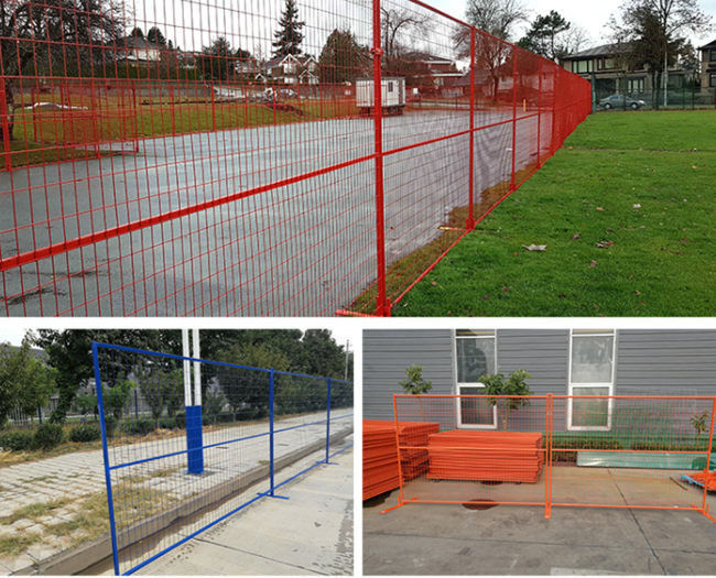 Métal provisoire d'OEM 12in 6ft Canada clôturant la clôture de chantier de construction de panneaux 1