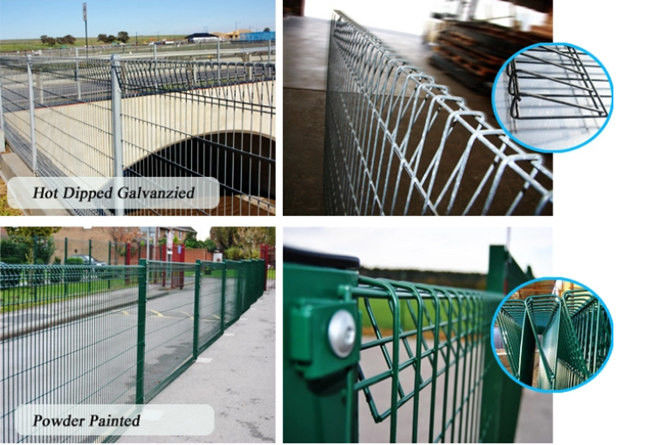 La poudre de RAL 6005 a enduit le trou soudé par bureau à cylindre de BRC Mesh Fence Panels 50x150 0