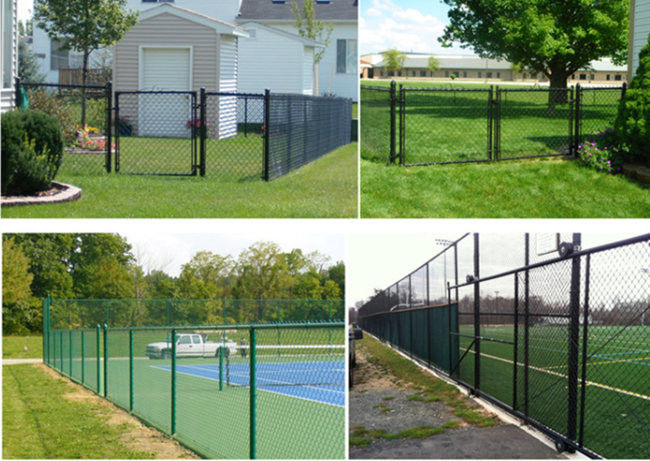 le PVC de 1.2mm à de 5mm a enduit le grillage For Basketball Court de cyclone de Diamond Mesh 6m 2