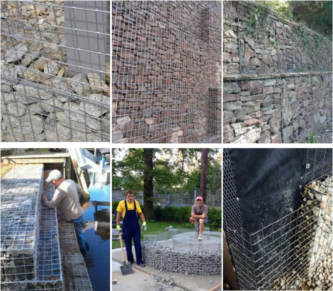 Fil en spirale de 4 x 1 x 1 M Landscaping Wall Welded Gabion Mesh With 4mm 3