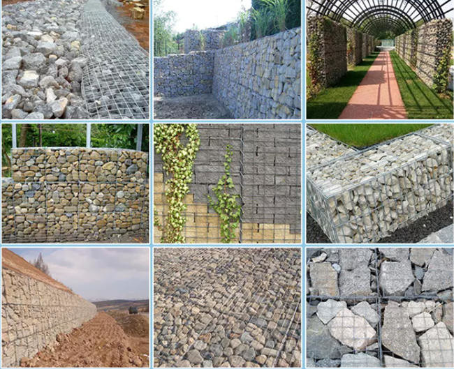 Le mur en pierre de cages a soudé le trou de la mesure de fil de Mesh Gabion 4mm 5x5 cm 2