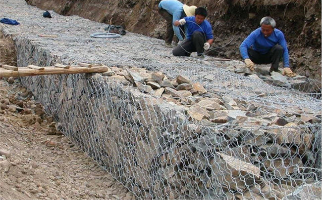 Lutte contre les inondations trou Gabion Mesh Basket Galfan Coated Metals de 6 x de 8 cm 1