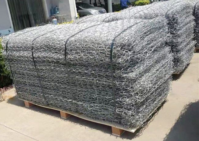 Pierre de trou d'hexagone de 6 x de 8cm Gabion Mats Silver Color Galfan Wire avec des diaphragmes 1
