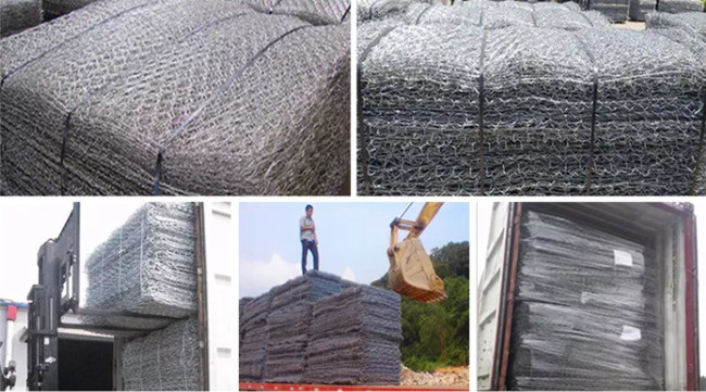 Digue sous-marine protégeant le fil de Gabion Mesh Baskets Zinc Coated Q195 2