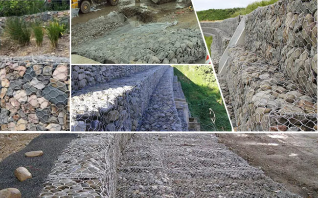 Digue sous-marine protégeant le fil de Gabion Mesh Baskets Zinc Coated Q195 3