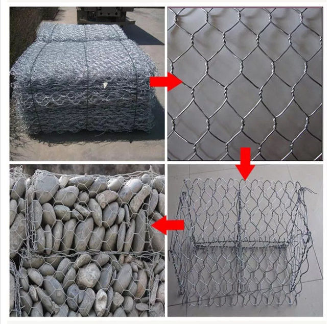 la pierre enduite de lutte contre les inondations de Gabion de boîte du zinc 270g/M2 a rempli 3m x 1m x 0.5m 1