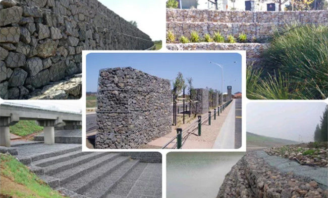 Le mur de soutènement normal de pierre de taille a galvanisé la boîte 2m x 1m X 1m de Gabion pour le mur de mer Contruction 2