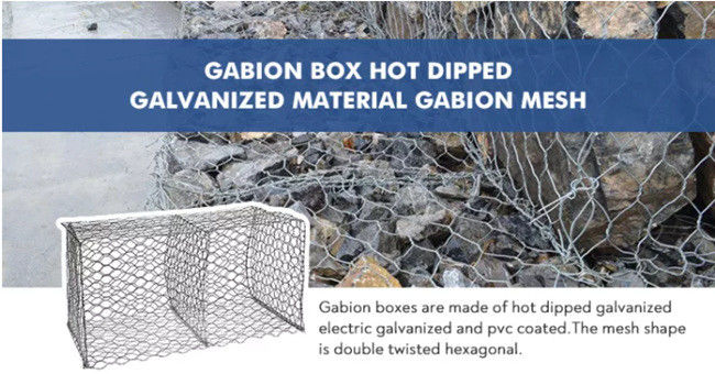 long Galfan PVC de 2m enduisant la boîte galvanisée de Gabion pour la construction de canal 0