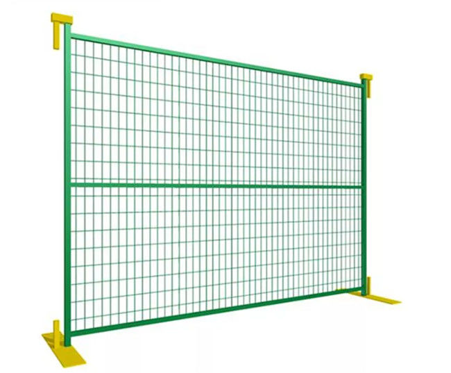 Barrière provisoire galvanisée jaune Panel With Clips de construction du Canada et base 0