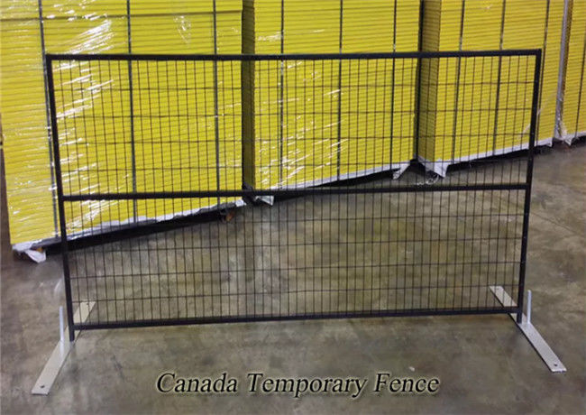 Barrière provisoire galvanisée jaune Panel With Clips de construction du Canada et base 1
